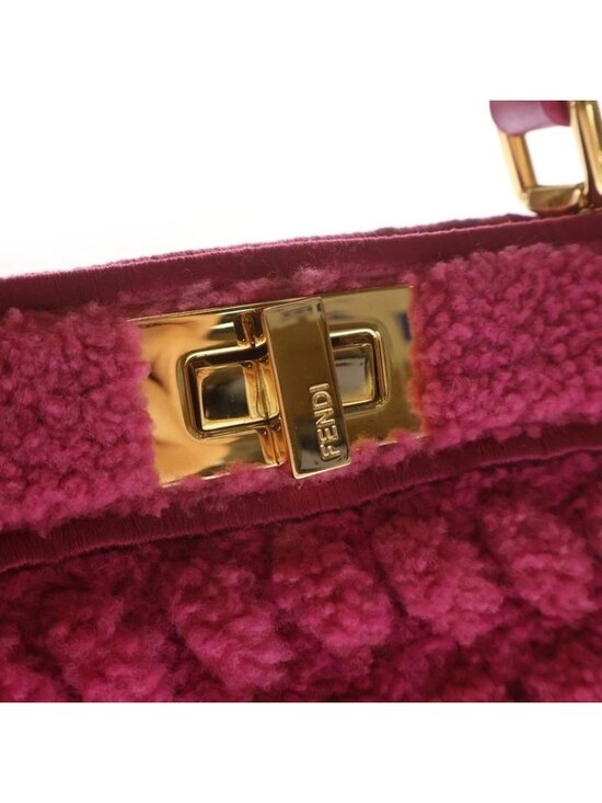 Fendi Peekaboo Mini Leather 2Way Handbag in Pink 8BN244 ref  Fendi Peekaboo Eye Small 2-Way Shoulder Bag Pink Boa Gold